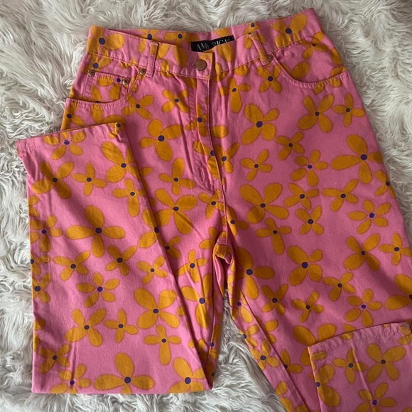 90’s Vintage Perry Ellis Flower Power Pants - Picture 1 of 3